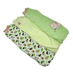 3 Baby Sleep Sacks in‎ Shades of Greens - Size 0-6 Month